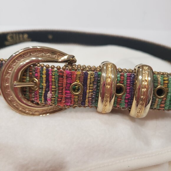 Elite Fresno California Women's Belt Vintage Size M Textured Made in USA Woven - Picture 6 of 8